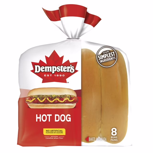 Dempster Original Hot Dog Buns, Pack of 8; 376 g...
