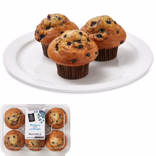 Your Fresh Market Blueberry Muffins, 6 muffins, 60...